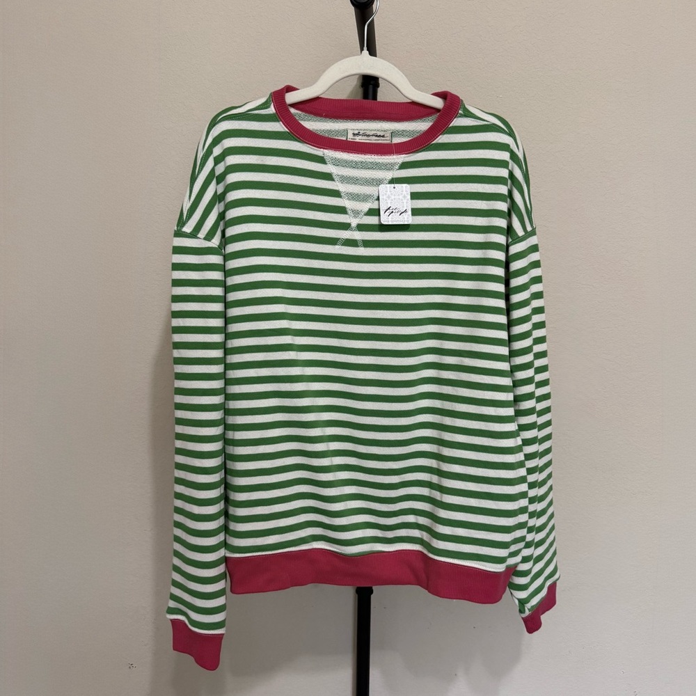 NWT Free People We The Free Classic Striped Oversized Crewneck - Picture 10 of 12